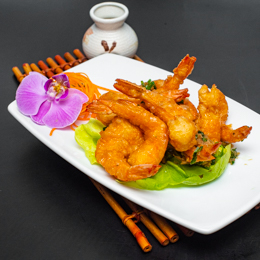Scampis grilles poivre et sel